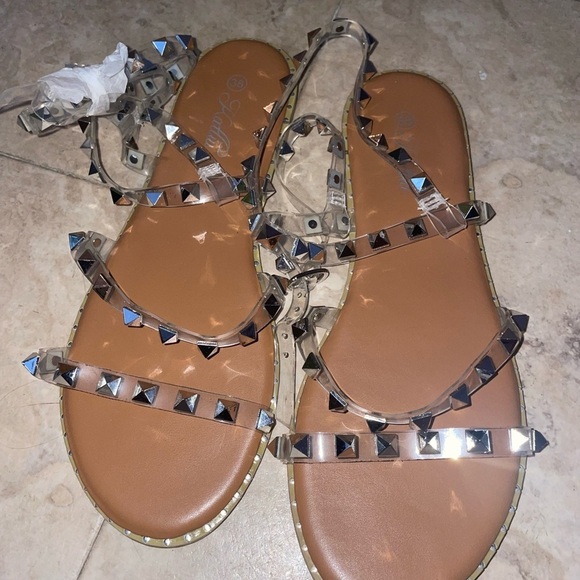 katliu Women's Flat Sandals Strappy Studded 8 - Picture 9 of 11